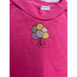 Baby Girl 12 Months Vintage Pink Embroidered Balloons Sweatshirt Super Cute!!